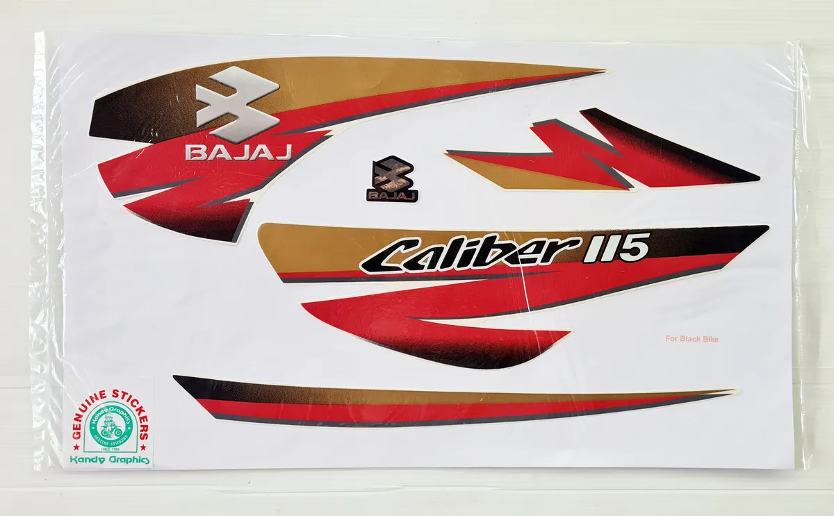 Bajaj Caliber 115 (For Black Bike - Red) — CALIBER sticker, Sri Lanka